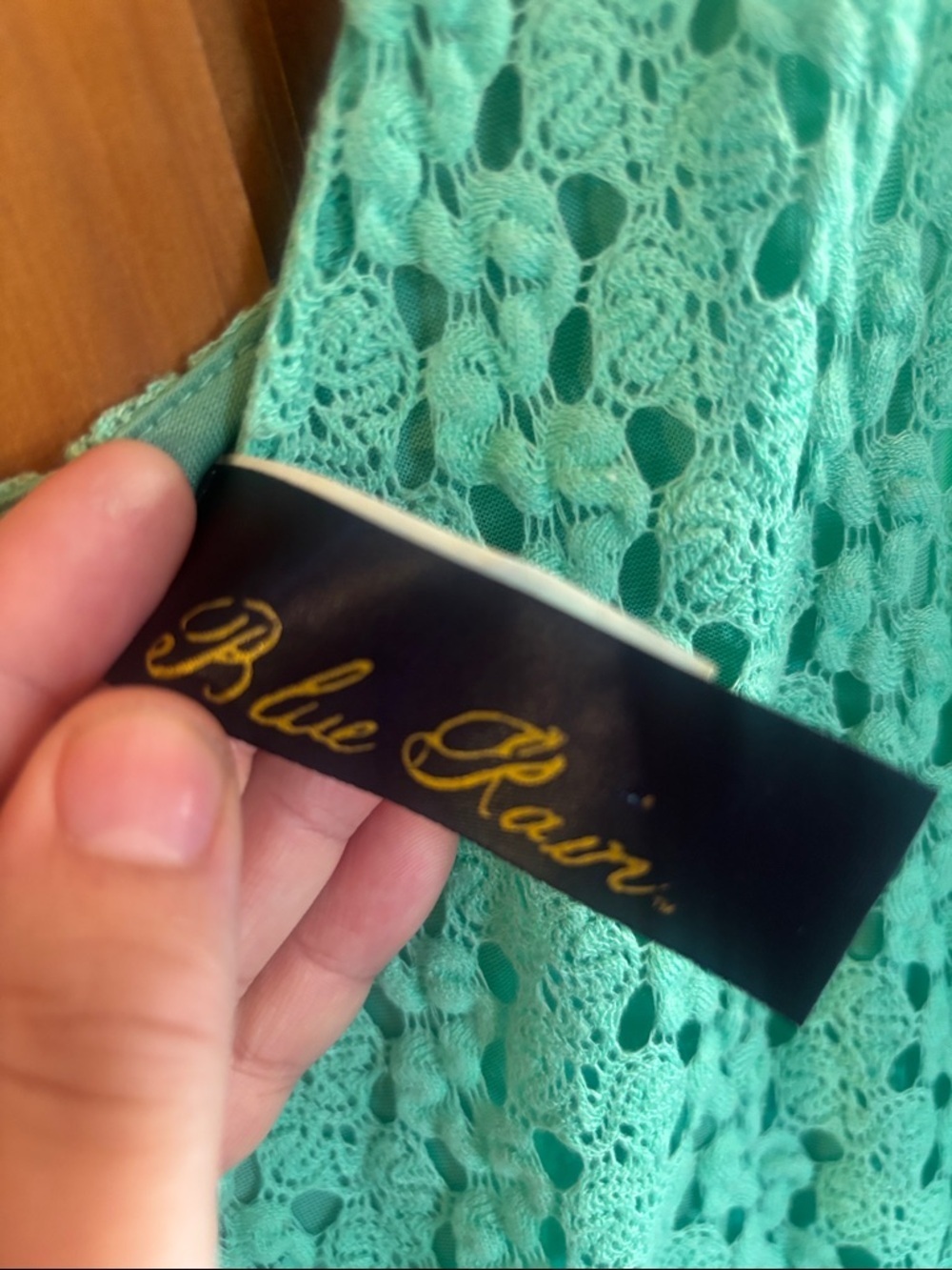Blue Rain Green Crochet Midi Dress - Picture 2 of 5